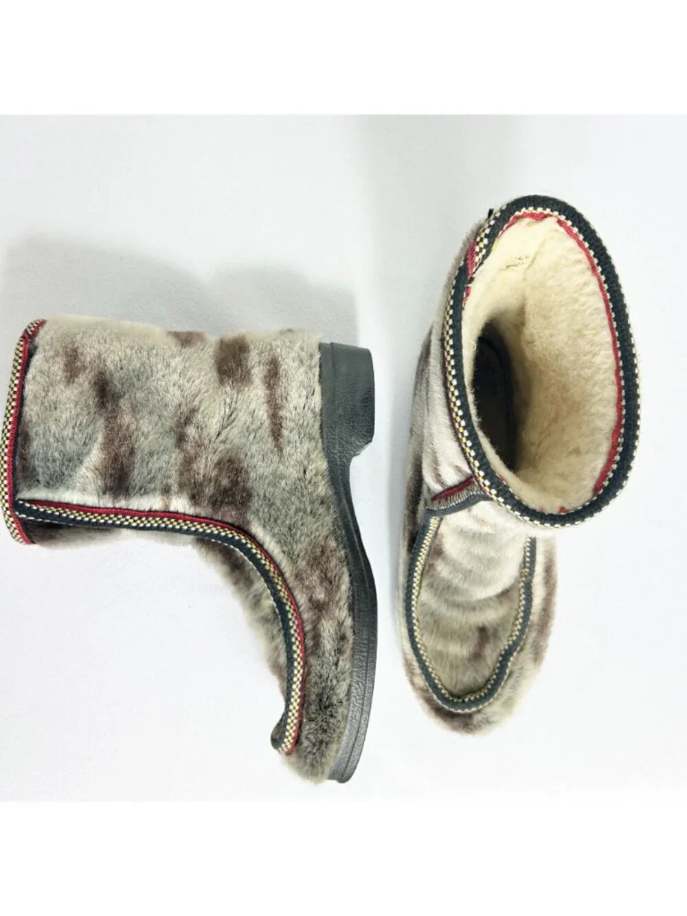 Vintage 70s Women's Dunham’s Eskipades Faux Fur Mukluk Après Ski Boots - Sz 8